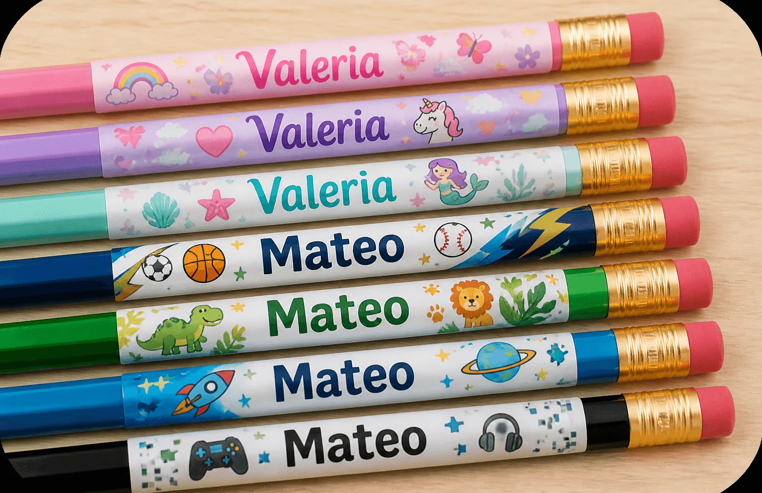 Etiquetas para lápices