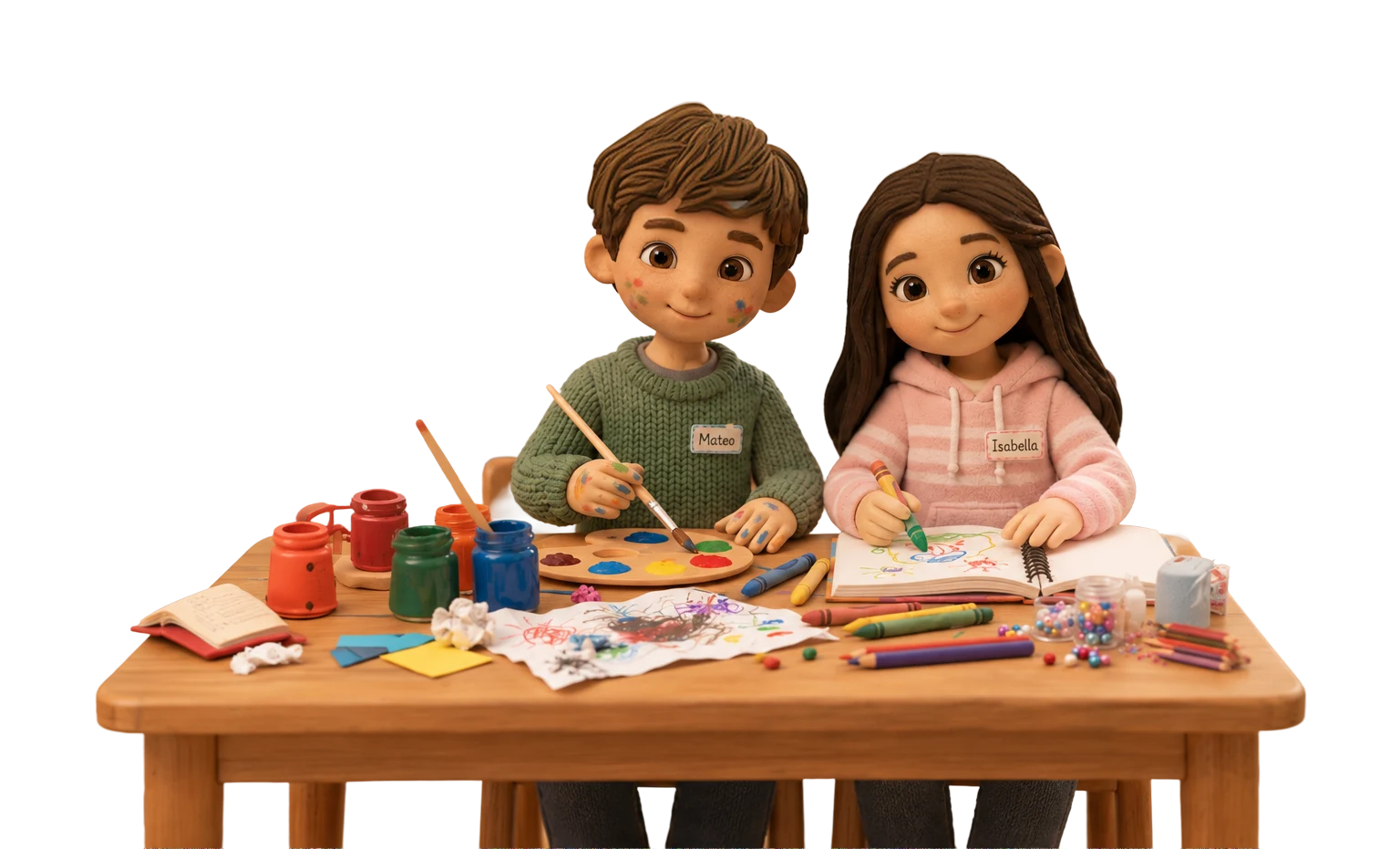 Niños creando y jugando en Papela